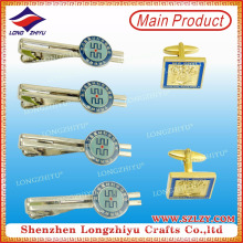 Wholesale custom gold plating tie clip and cufflinks